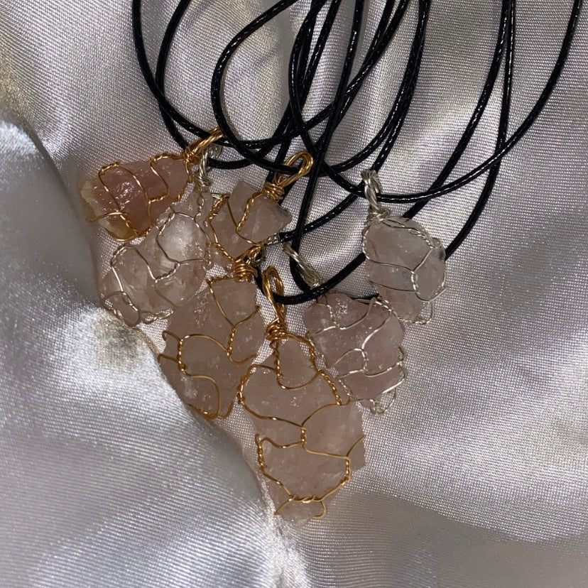 Silver Wired Rose Quartz💓